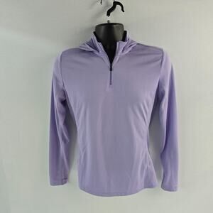 Huk Womens Purple 1/4 Zip Hoodie Pullover Long Sleeve Mesh Activewear Top M 6000